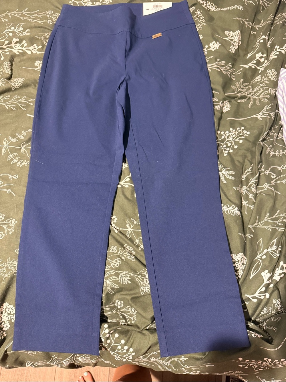 INC International Concepts Navy Blue Stretch Cropped Dress Pants